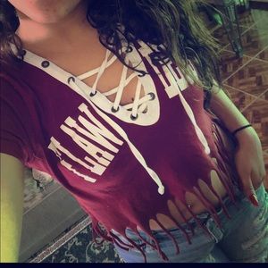 Burgundy “Flawless” crop top